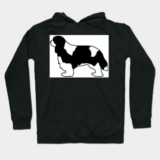 cavalier king charles spaniel black and white silhouette Hoodie